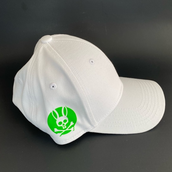 Psycho Bunny unisex White Baseball Cap/ Hat in white O/S NWT - Picture 2 of 9